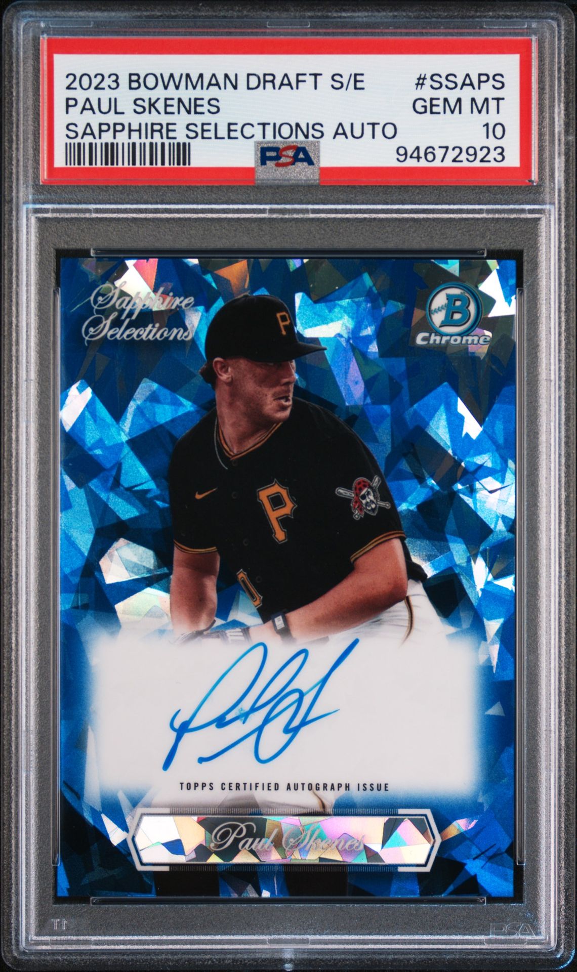 2023 Bowman BOWMAN DRAFT SAPPHIRE EDITION SAPPHIRE SELECTIONS AUTOGRAPH #SSAPS Paul Skenes front