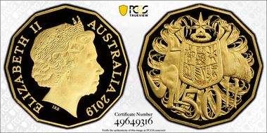 2019 50C Gold PR70DCAM