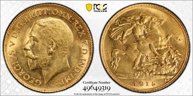 1915-P 1/2 Sov S-4008 MS63