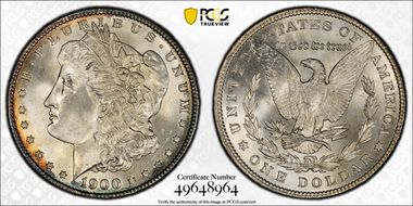 1900 $1 VAM 16A, Two Olive Rev MS64