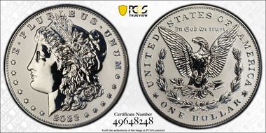 2023-S $1 Morgan Dollar Rev PR Two-Coin Reverse Proof Set PR69