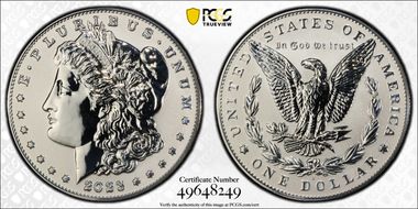 2023-S $1 Morgan Dollar Rev PR Two-Coin Reverse Proof Set PR69