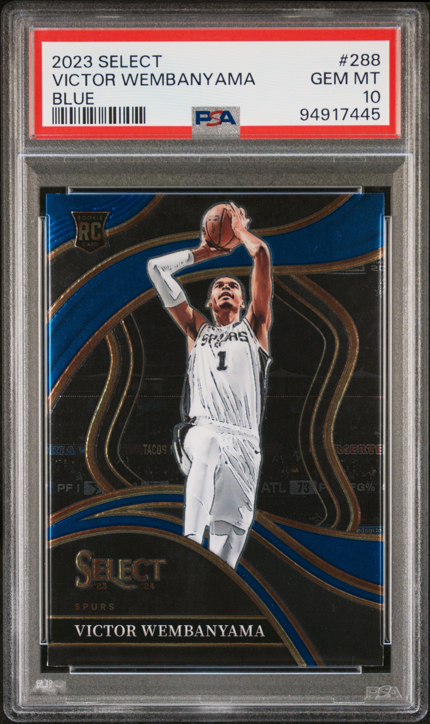 2023 Panini Select Victor Wembanyama #288 (Blue) Gem Mt 10 front