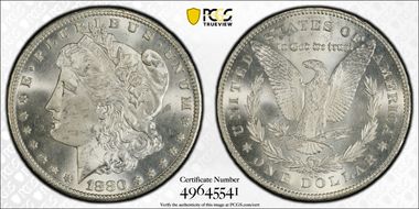 1880-CC $1 8/7 Reverse of 1878 MS64