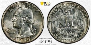 1959 25C Type B Reverse, FS-901 MS64