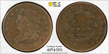 1828 1/2C 13 Stars VF30BN