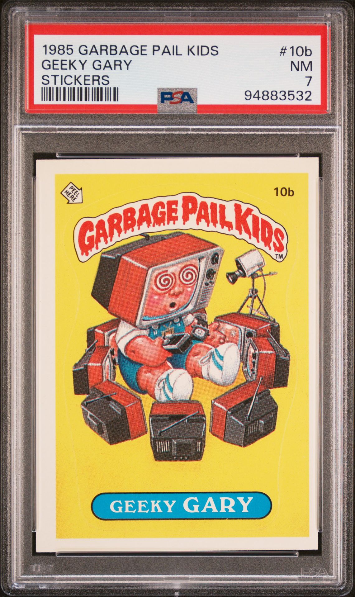 1985 Topps GARBAGE PAIL KIDS STICKERS STICKERS #10B Geeky Gary front