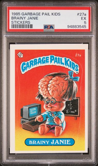 1985 Topps Garbage Pail Kids Series 1 STICKERS #27A Brainy Janie front