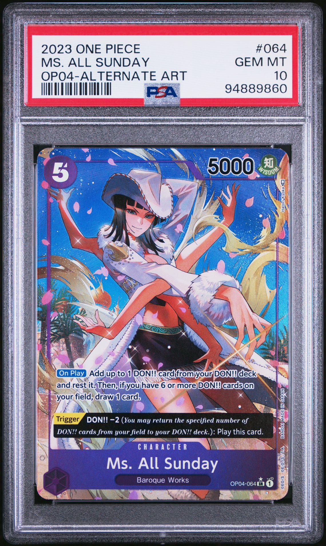 2023 One Piece ONE PIECE OP04-KINGDOMS OF INTRIGUE ALTERNATE ART #064 Ms. All Sunday front