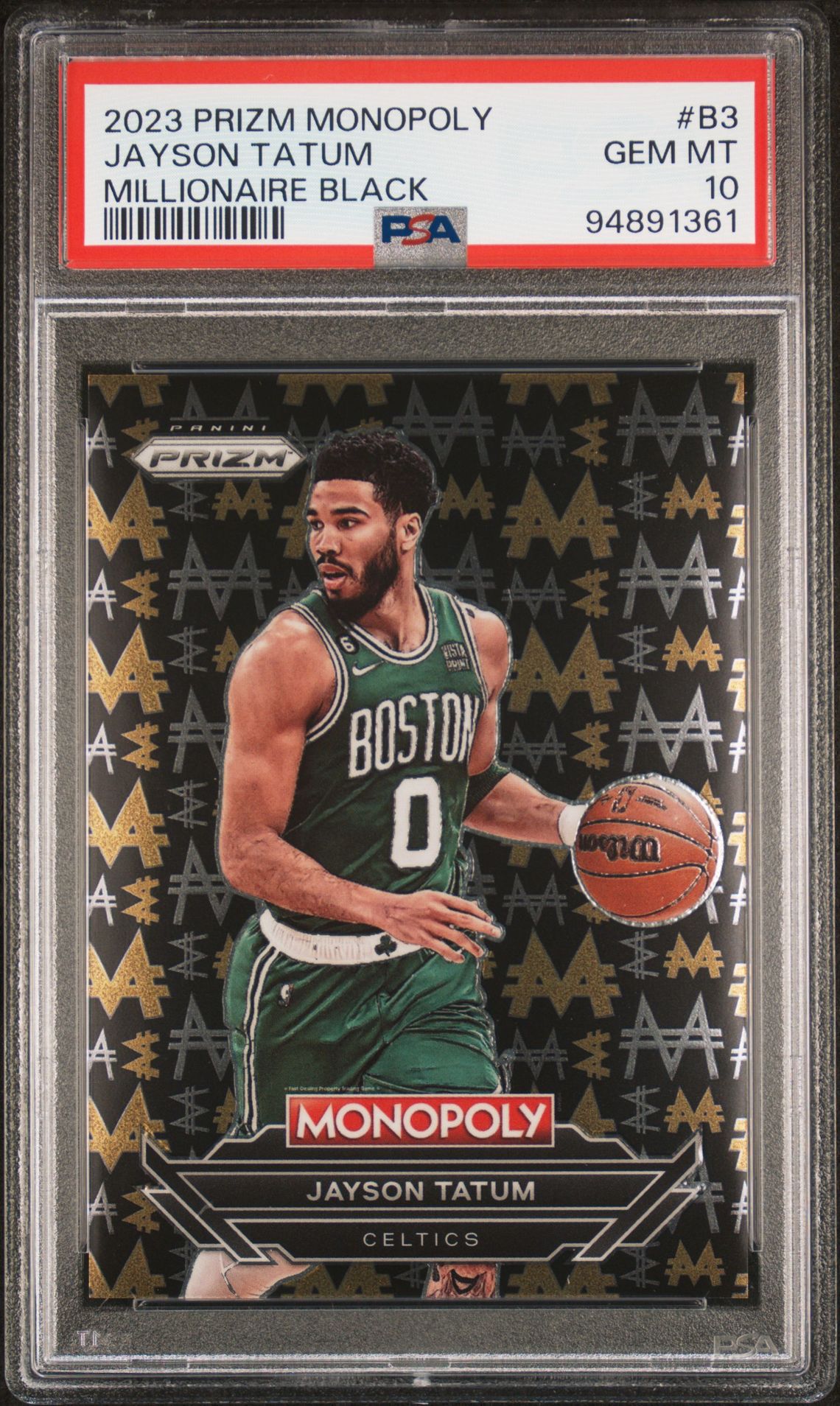 2023 Panini PANINI PRIZM MONOPOLY MILLIONAIRE BLACK #B3 Jayson Tatum front