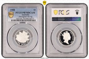 1988 $1 Aboriginal Art Ag PR70DCAM