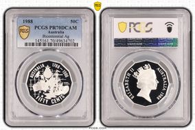 1988 50C Bicentennial Ag PR70DCAM