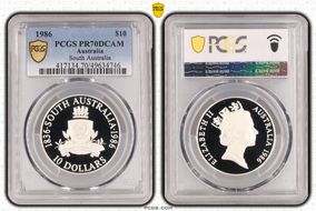 1986 $10 South Australia PR70DCAM
