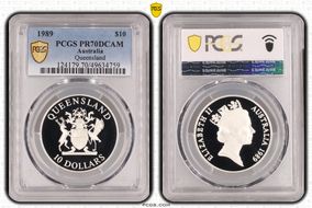 1989 $10 Queensland PR70DCAM