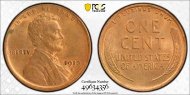 1913-D 1C MS64RB