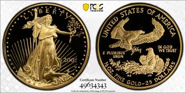 2001-W $25 Gold Eagle PR69DCAM