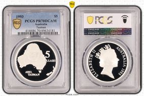 1993 $5 Tasman PR70DCAM
