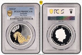 2010-P 50C Seahorse - Colorized Australian Sea Life, The Reef PR69DCAM