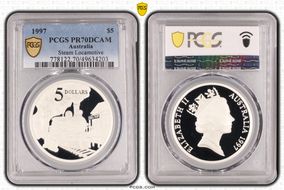 1997 $5 Steam Locomotive PR70DCAM