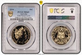 2016 50C Gilt Cu-Ni MS69