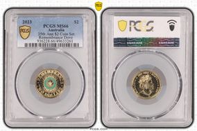 2023 $2 35th Ann $2 Coin Set Colorized Remembrance Dove MS66