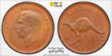 1952 A. (p) 1D London Reverse MS63BN