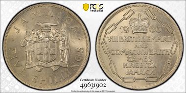 1966 5 Shil Commonwealth Games MS66