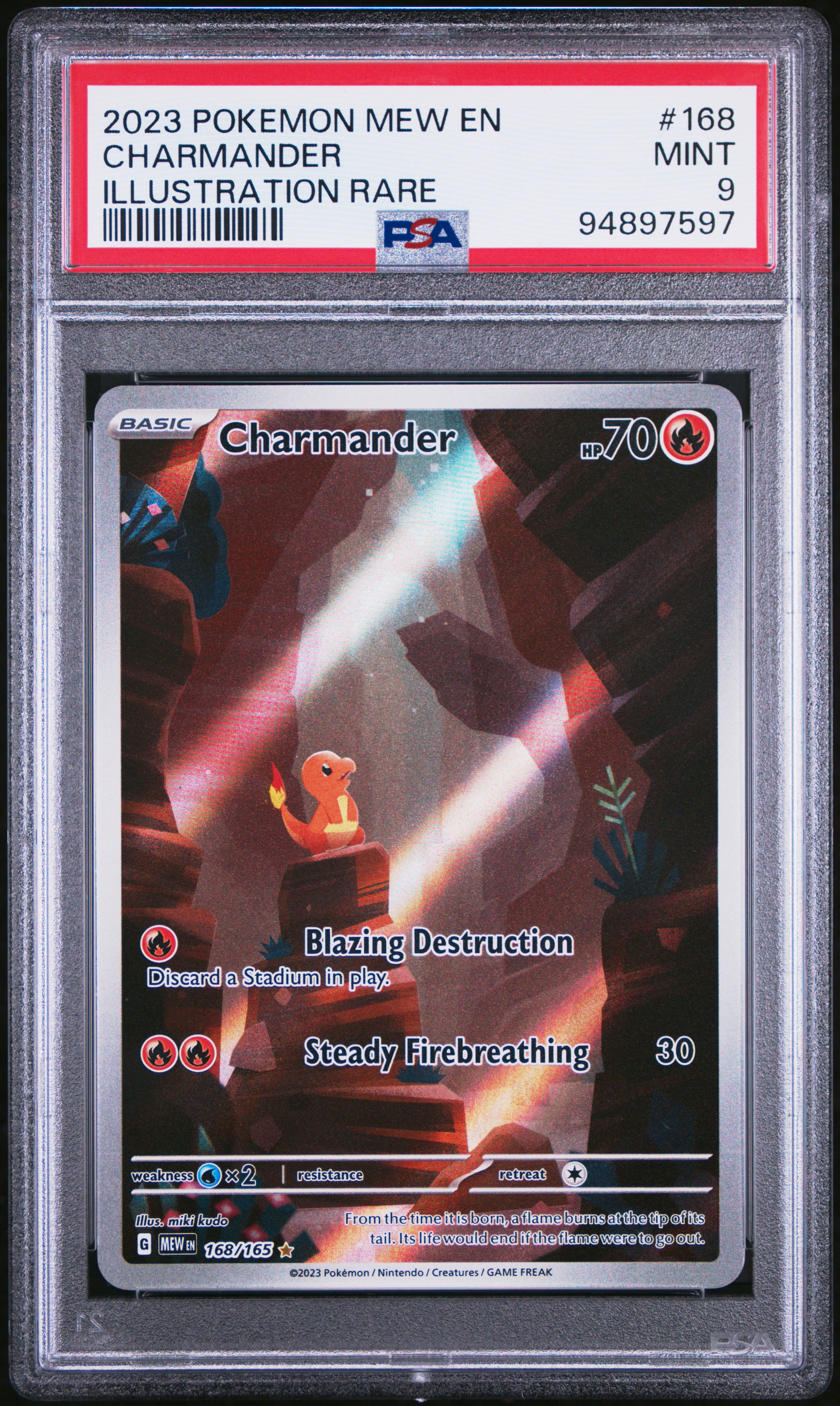 2023 CHARMANDER POKEMON MEW EN-151 ILLUSTRATION RARE PSA 9