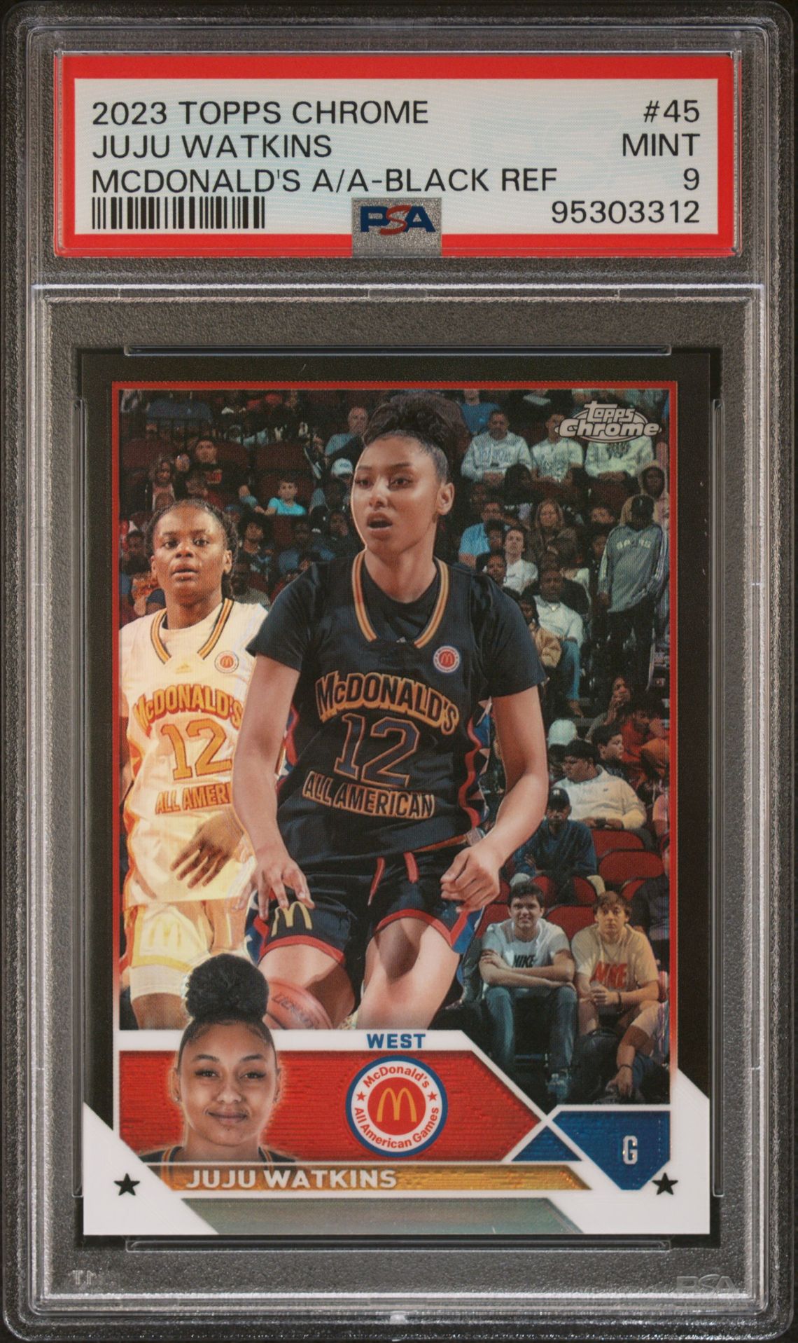 2023 Topps Chrome TOPPS CHROME MCDONALD'S ALL-AMERICAN MCDONALD'S A/A-BLACK REF #45 Juju Watkins front