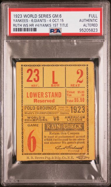 Ruth WS HR #4/Yanks 1st Title slab