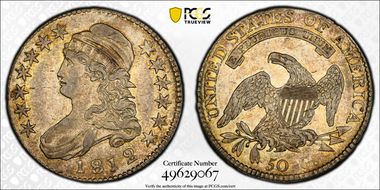 1812/1 50C Overton 101, Large 8 AU50