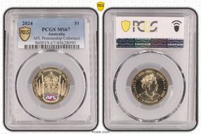 2024 $1 AFL Premiership Colorized MS67