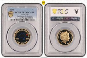 2001 $1 Centenary-Colorized PR70DCAM