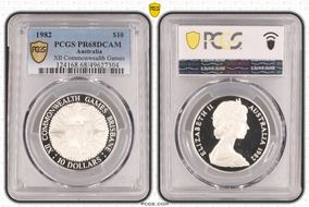 1982 $10 XII Commonwealth Games PR68DCAM