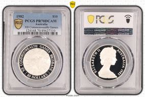 1982 $10 XII Commonwealth Games PR70DCAM