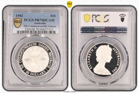 1982 $10 XII Commonwealth Games PR70DCAM