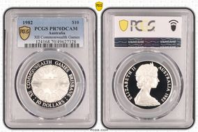 1982 $10 XII Commonwealth Games PR70DCAM