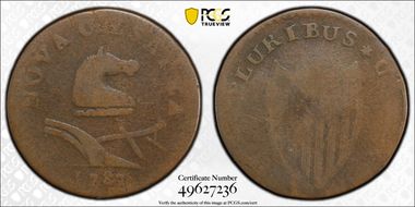 1787 NJ 1/2P Small Plan, Plain Shield AG3BN