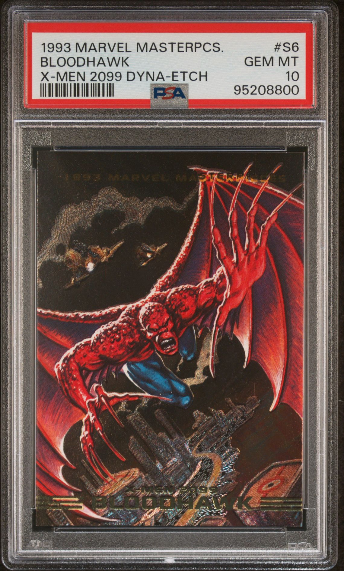 1993 Fleer MARVEL MASTERPIECES X-MEN 2099 DYNA-ETCH #S6 Bloodhawk front