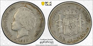 1893-PG L Peseta (1893) VF35