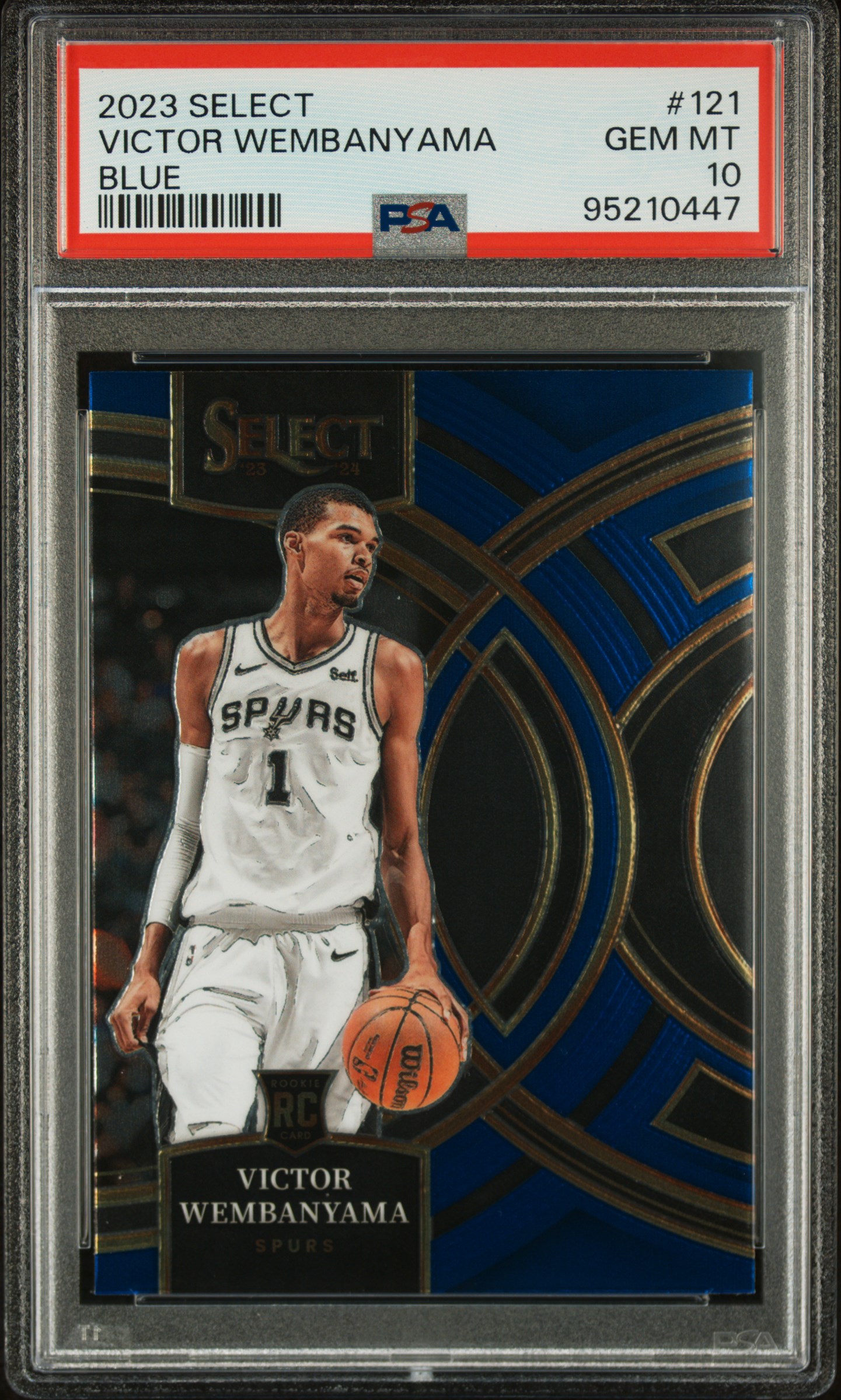 2023 Panini Select Victor Wembanyama #121 (Blue) Gem Mt 10 front