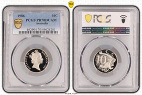 1986 10C PR70DCAM