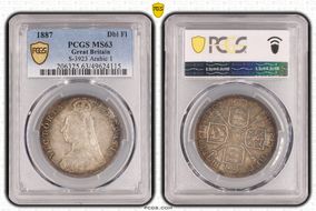 1887 Dbl Fl S-3923 Arabic 1 MS63