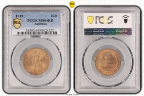 1919 1/2D MS64RD