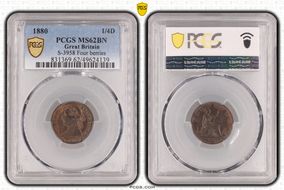 1880 1/4D S-3958 Four berries MS62BN