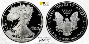 1990-S $1 Silver Eagle PR69DCAM