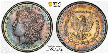 1878 7TF $1 Reverse of 1879 AU55