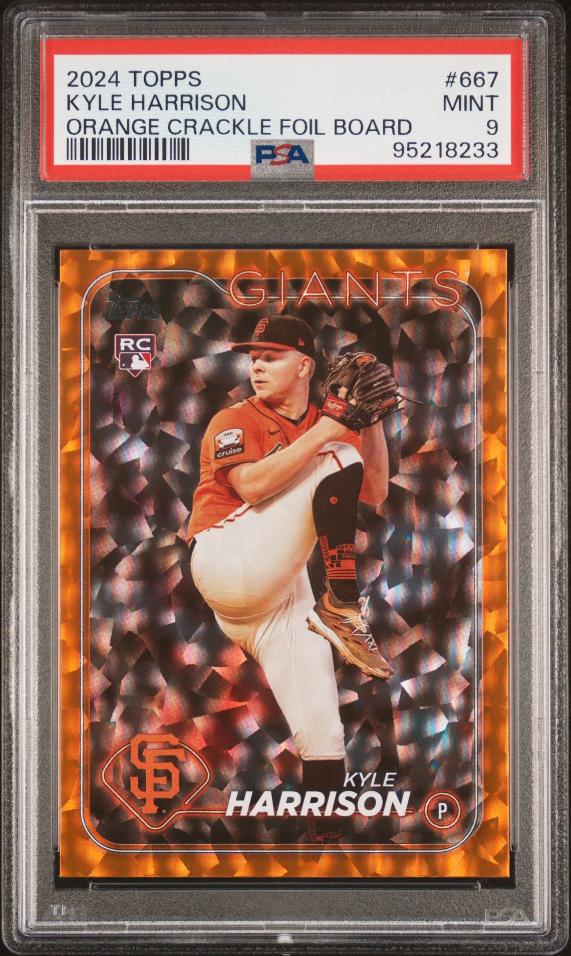 2024 Topps TOPPS ORANGE CRACKLE FOIL BOARD #667 Kyle Harrison front