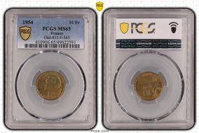 1954 10 Fr Gad-812 F-363 MS65