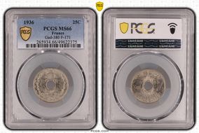 1936 25C Gad-380 F-171 MS66